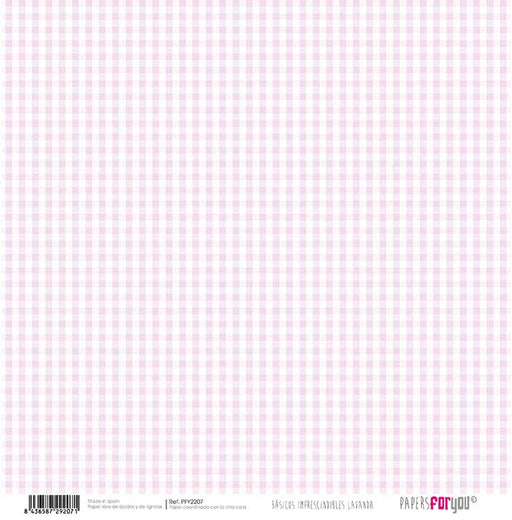 Papersforyou papel scrap basico PFY2207 Lavanda lunares / vichy PAPERS FOR YOU CENTROARTESANO