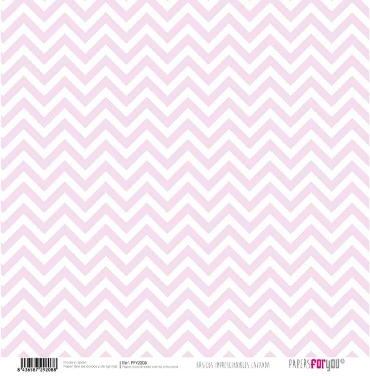 Papersforyou papel scrap basico PFY2208 Lavanda estrellas / zigzag PAPERS FOR YOU CENTROARTESANO