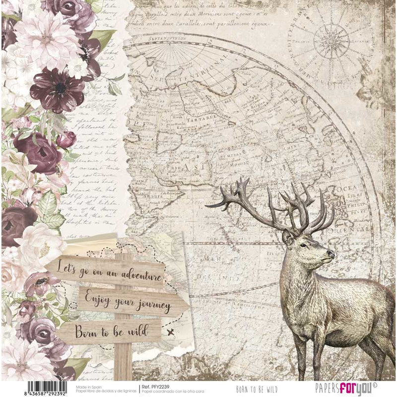 Papersforyou papel scrap Born to be wild PFY2239 PAPERS FOR YOU CENTROARTESANO