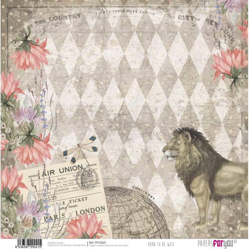 Papersforyou papel scrap Born to be wild PFY2241 PAPERS FOR YOU CENTROARTESANO