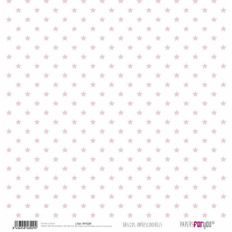 Papersforyou papel scrap  estrellas /ROSA bebe rayas zig-zag  PFY-029 PAPERS FOR YOU CENTROARTESANO