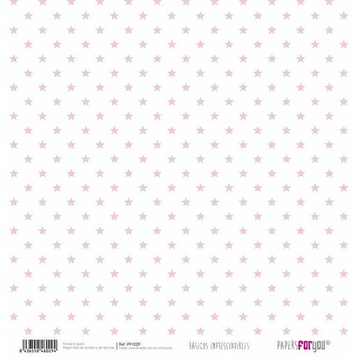 Papersforyou papel scrap  estrellas /ROSA bebe rayas zig-zag  PFY-029 PAPERS FOR YOU CENTROARTESANO