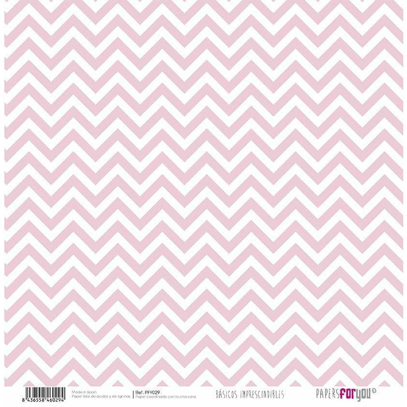 Papersforyou papel scrap  estrellas /ROSA bebe rayas zig-zag  PFY-029 PAPERS FOR YOU CENTROARTESANO