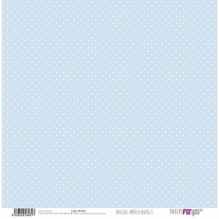 Papersforyou papel scrap  mini blanco/azul bebe nubes  PFY-031 PAPERS FOR YOU CENTROARTESANO