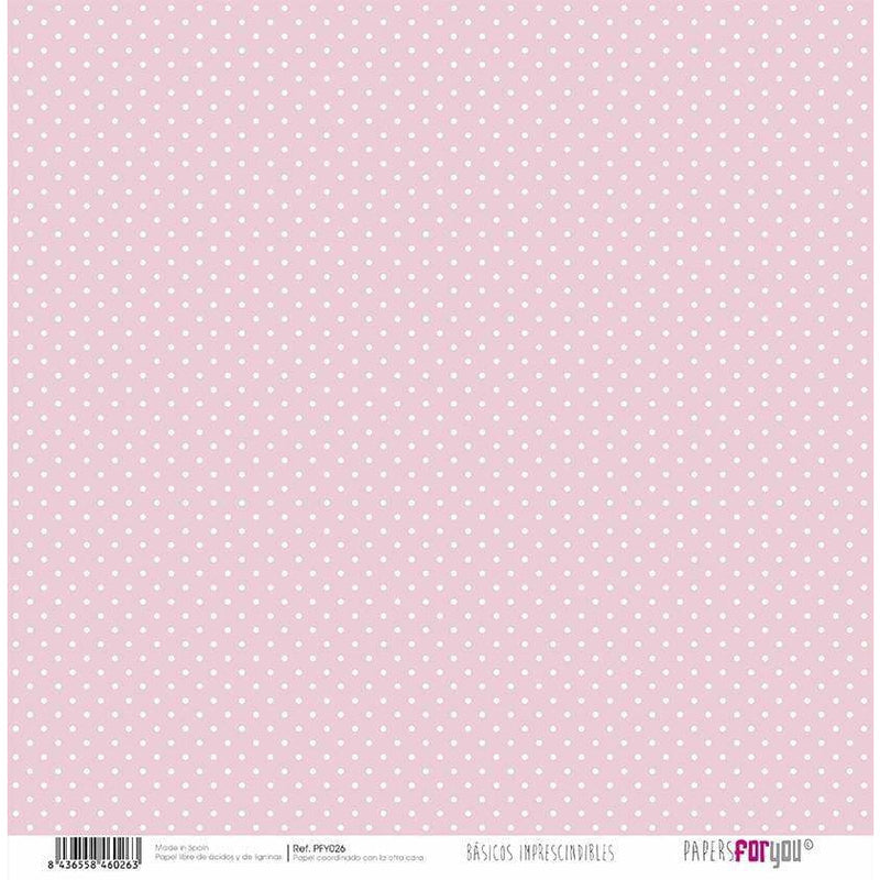 Papersforyou papel scrap  mini blanco/rosa bebe nubes  PFY-026 PAPERS FOR YOU CENTROARTESANO