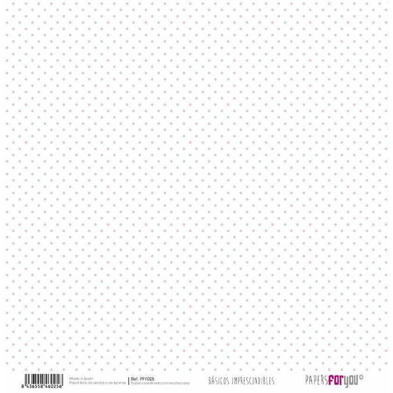 Papersforyou papel scrap PFY025 rosa bebe mini lunares / rayas PAPERS FOR YOU CENTROARTESANO