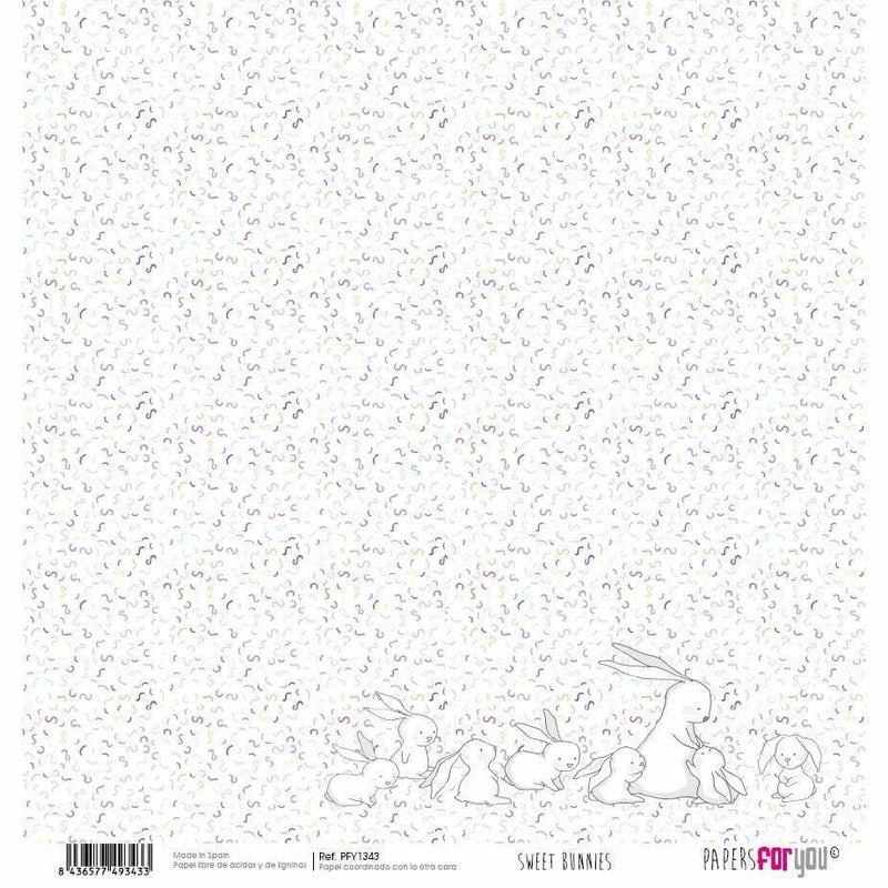 Papersforyou papel scrap sweet bunnies PFY1343 PEPERS FOR YOU CENTROARTESANO