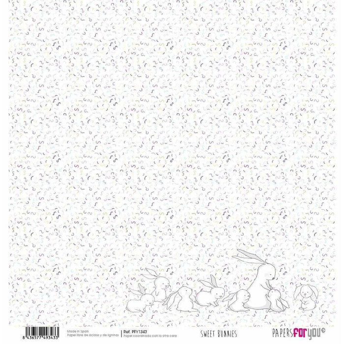 Papersforyou papel scrap sweet bunnies PFY1343 PEPERS FOR YOU CENTROARTESANO