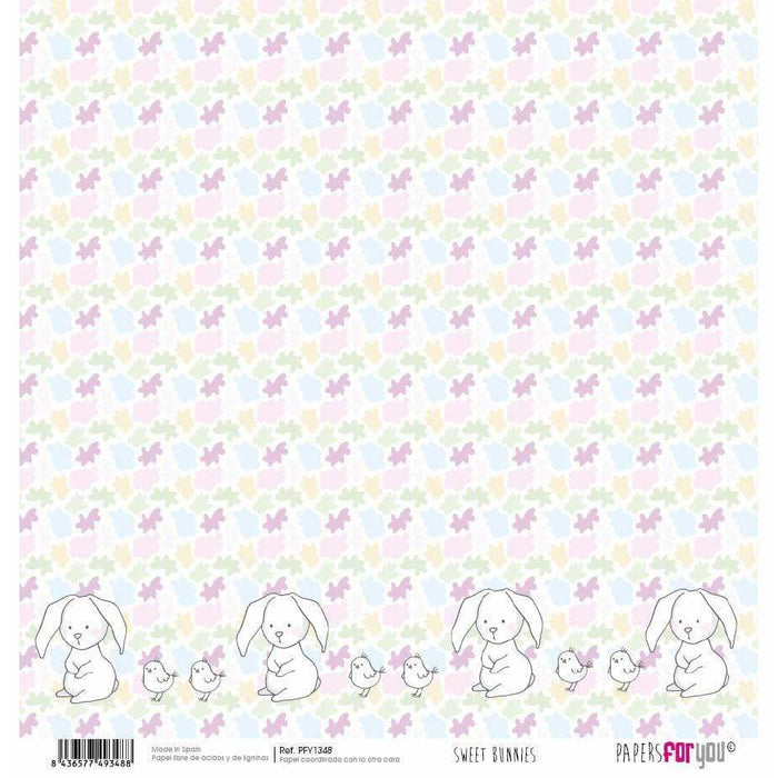 Papersforyou papel scrap sweet bunnies PFY1348 PEPERS FOR YOU CENTROARTESANO