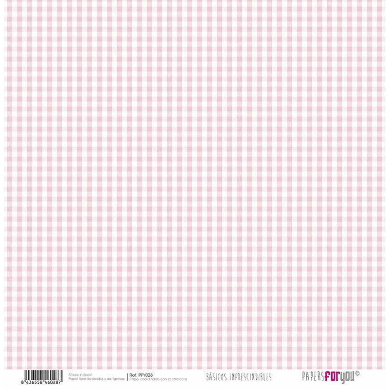 Papersforyou papel scrap  vichy/rosa bebe lunares  PFY-028 PAPERS FOR YOU CENTROARTESANO