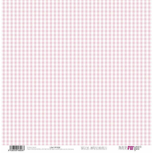 Papersforyou papel scrap  vichy/rosa bebe lunares  PFY-028 PAPERS FOR YOU CENTROARTESANO