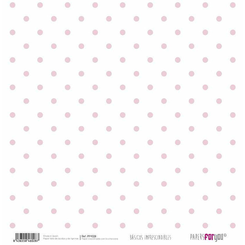 Papersforyou papel scrap  vichy/rosa bebe lunares  PFY-028 PAPERS FOR YOU CENTROARTESANO