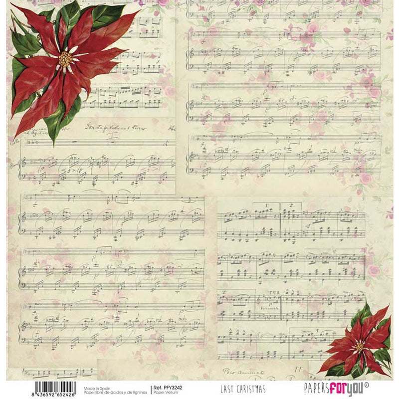 Papersforyou vellum scrap last christmas PFY-3242 PAPERS FOR YOU CENTROARTESANO
