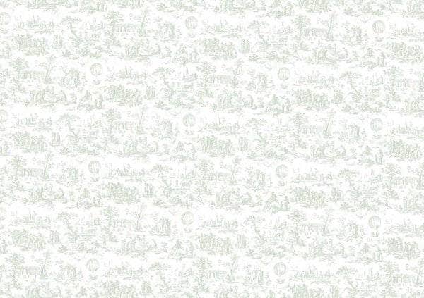 Tela encuadernación decorada 70x50cm PFY4301 Toile De Jouy globos verde menta PAPERS FOR YOU CENTROARTESANO