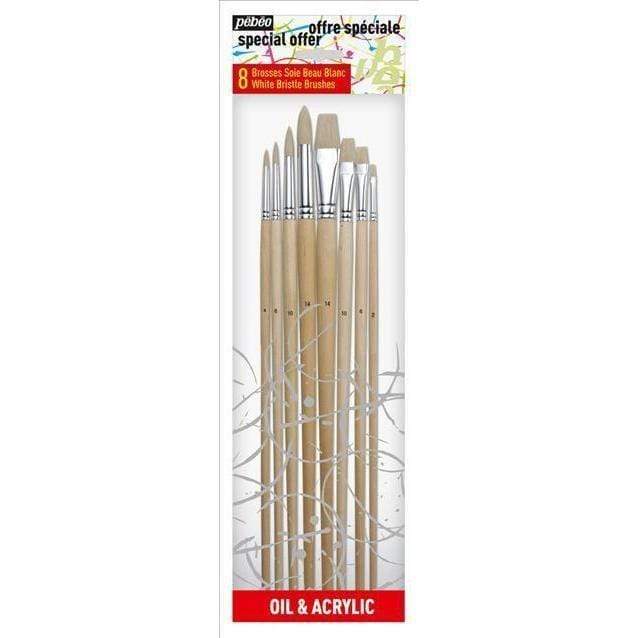 Pebeo pinceles set 8 cerda oleo/acrilico P950150 PEBEO CENTROARTESANO