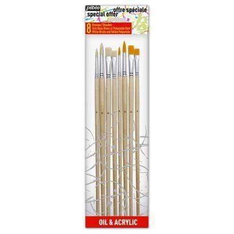 Pebeo pinceles set 8 oleo acrilico 950350 PEBEO CENTROARTESANO