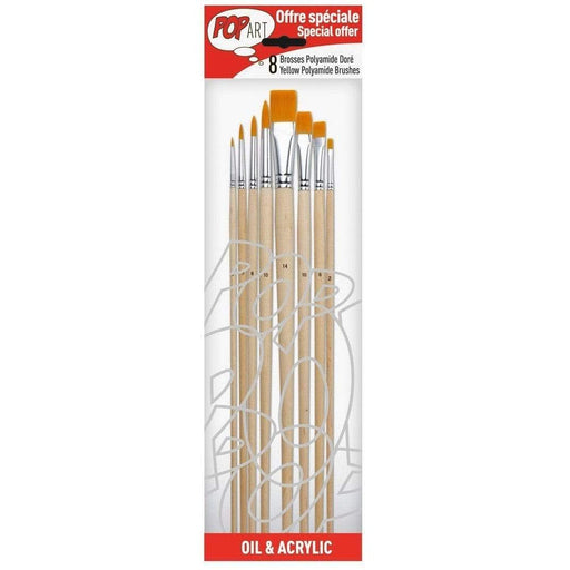 Pebeo pinceles set 8 poliamida oleo/acrilico PEBEO CENTROARTESANO