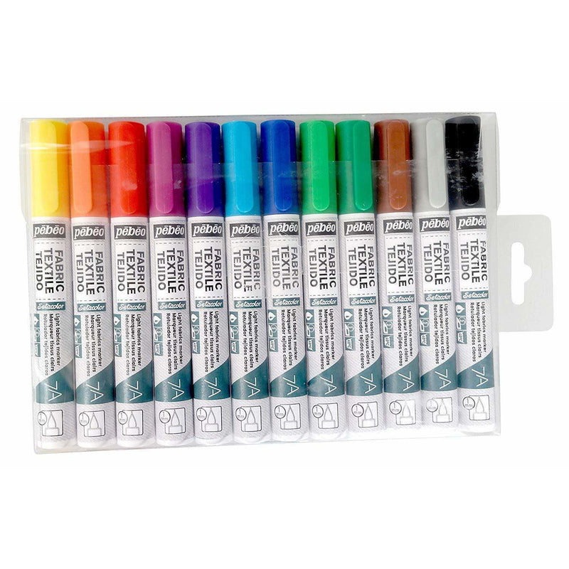 Pebeo Rotuladoares de tela 12u. para telas claras. pebeo CENTROARTESANO