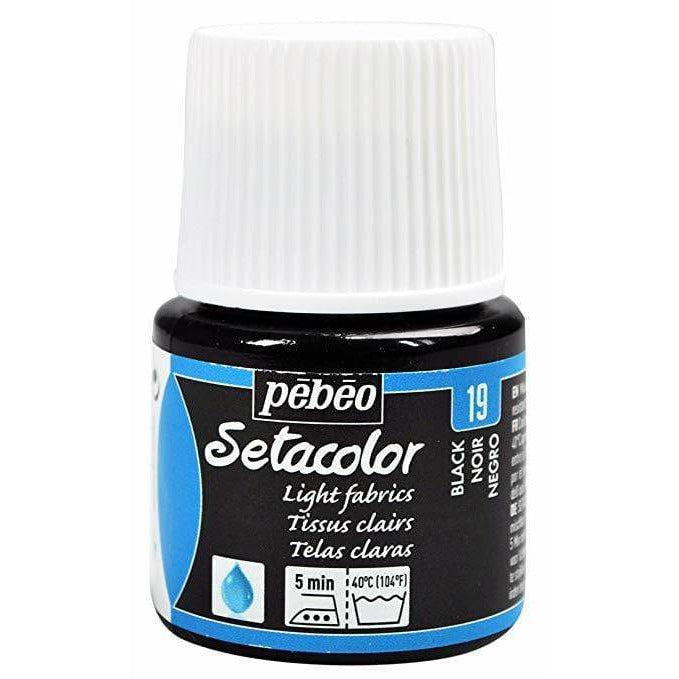Pebeo Setacolor telas claras negro pebeo CENTROARTESANO
