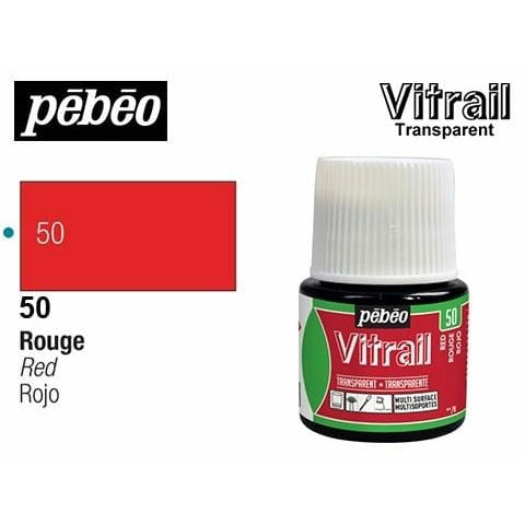 Pebeo Vitrail 050050 FL45ml Rojo PEBEO CENTROARTESANO
