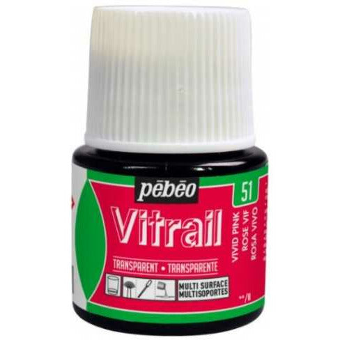 Pebeo Vitrail 050051 45ml Rosa vivo PEBEO CENTROARTESANO