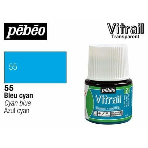Pebeo Vitrail 050055 FL45ml Azul cyan PEBEO CENTROARTESANO