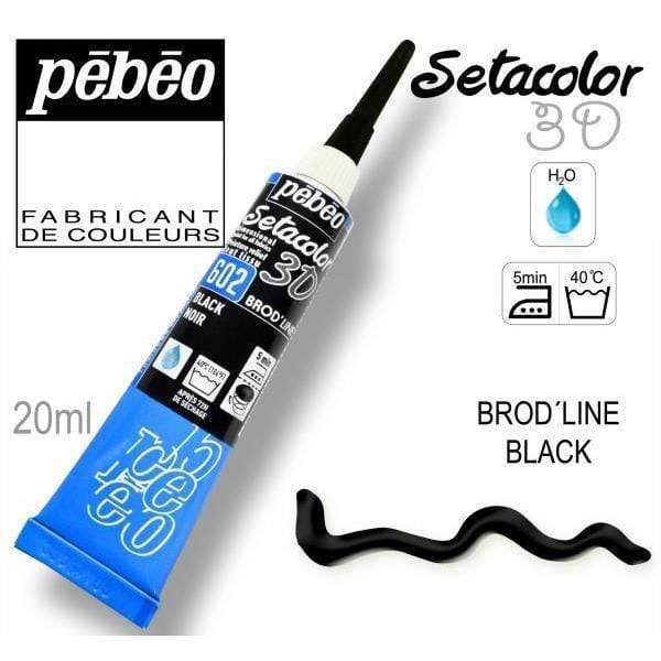 Setacolor 3D brod'line 20ml 602 negro PEBEO CENTROARTESANO