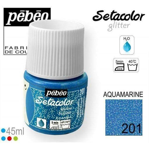 Setacolor glitter 45ml 201 aguamarina PEBEO CENTROARTESANO
