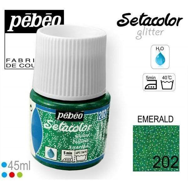 Setacolor glitter 45ml 202 esmeralda PEBEO CENTROARTESANO