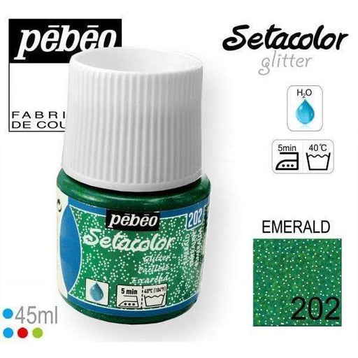 Setacolor glitter 45ml 202 esmeralda PEBEO CENTROARTESANO