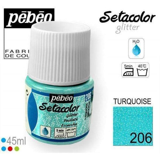 Setacolor glitter 45ml 206 turquesa PEBEO CENTROARTESANO