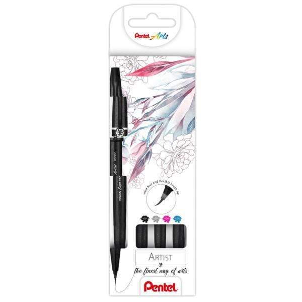Pentel estuche rotulador fibra punta pincel extra fino 4ud SESF30C4 PENTEL CENTROARTESANO