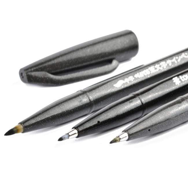 Pentel estuche rotulador fibra punta pincel flexible 3ud XSES153 PENTEL CENTROARTESANO
