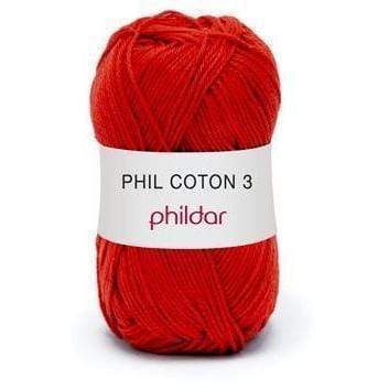 Phildar ovillo hilo algodon 50gr 3" 1200050 cereza PHILDAR CENTROARTESANO