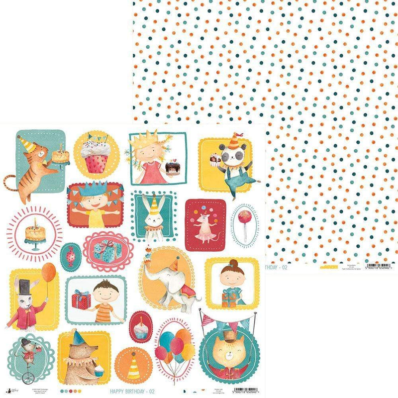 Papel scrap piatek P13-409 happy birthday 02 PIATEK TRYNASTEGO CENTROARTESANO