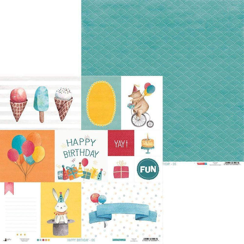Papel scrap piatek P13-413 happy birthday 06 PIATEK TRYNASTEGO CENTROARTESANO