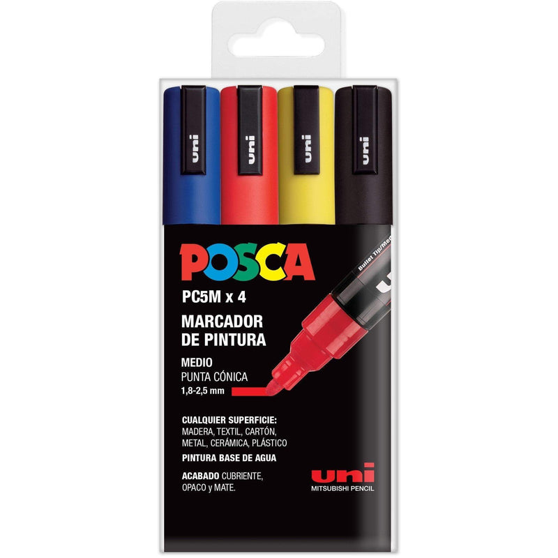 Uni Posca 5M estuche basic 4 colores POSCA CENTROARTESANO