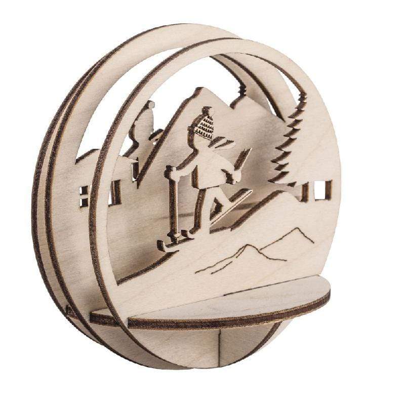 Adornos de madera 3D para bolas de metacrilato de 10cm "esquiador" 62886505 RAYHER CENTROARTESANO
