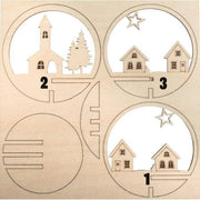 Adornos de madera 3D para bolas de metacrilato de 8cm "pueblo" 62884505 RAYHER CENTROARTESANO