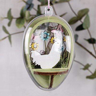 Adornos de madera 3D para huevos de metacrilato de 10cm Amigos de Pascua RAYHER CENTROARTESANO