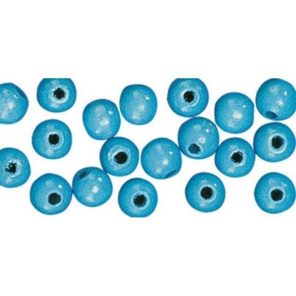 Perles en bois allemandes 4mm bleu clair
