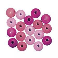 Bolas Alemanas de madera 6mm 12557000 rosas, fucsia, rosa claro RAYHER CENTROARTESANO