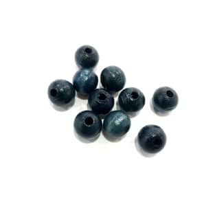 Perles en bois allemandes 6mm bleu foncé