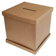 Caja cartón piedra cuadrada cubo Hucha 26x27x27 RAYHER CENTROARTESANO