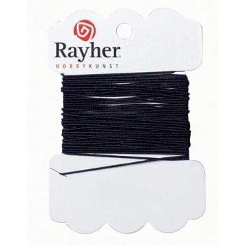 Cordon goma para bisuteria negro  5m 1mm Rayher RAYHER CENTROARTESANO