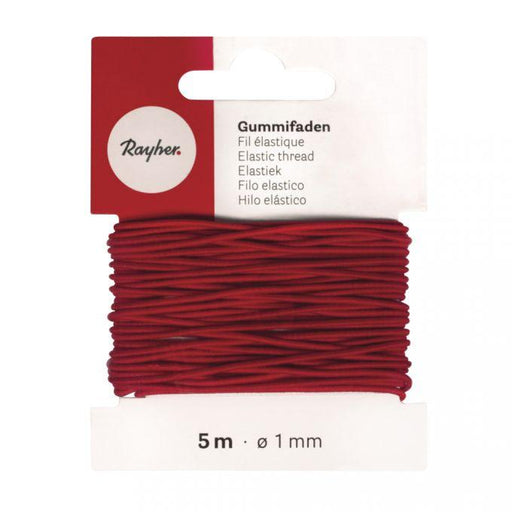 Cordón goma para bisutería rojo  5m 1mm Rayher 8908918 RAYHER CENTROARTESANO