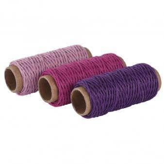 Kit cordon de cuerda de cáñamo violeta,fucsia,rosa 1mm 3x12m RAYHER CENTROARTESANO