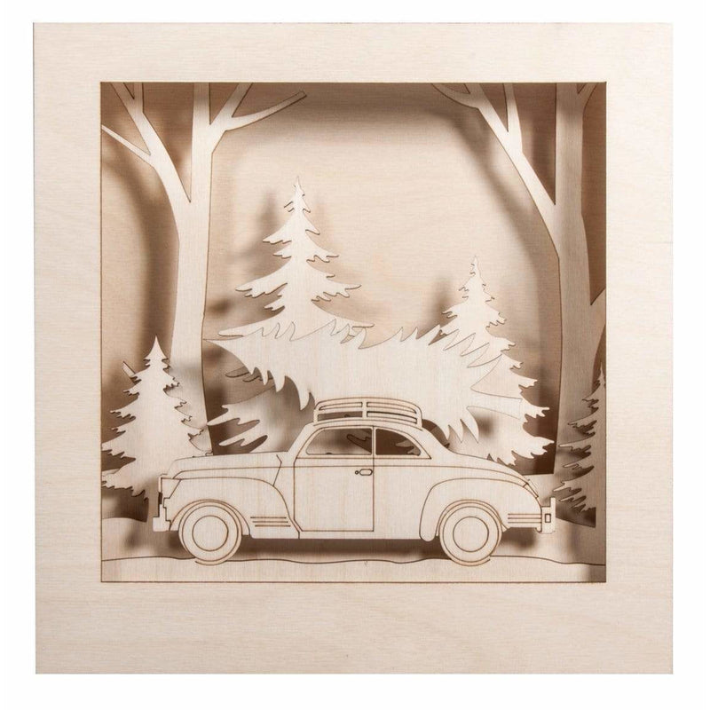 Kit de bricolaje de marco con motivo 3d, coche 30x30x6,6cm 14 piezas 46307000 RAYHER CENTROARTESANO