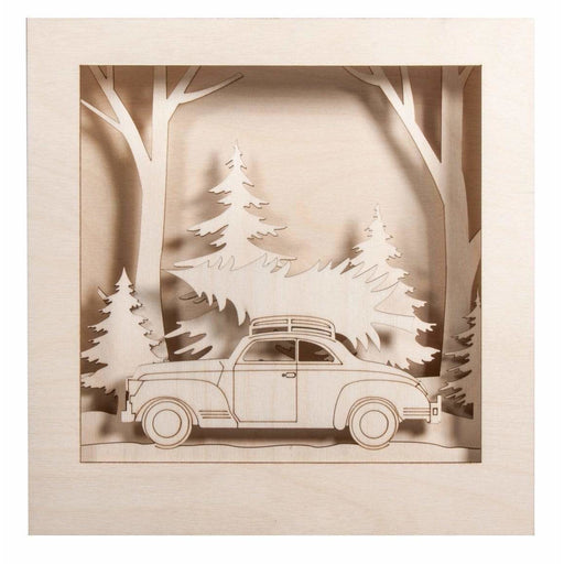 Kit de bricolaje de marco con motivo 3d, coche 30x30x6,6cm 14 piezas 46307000 RAYHER CENTROARTESANO