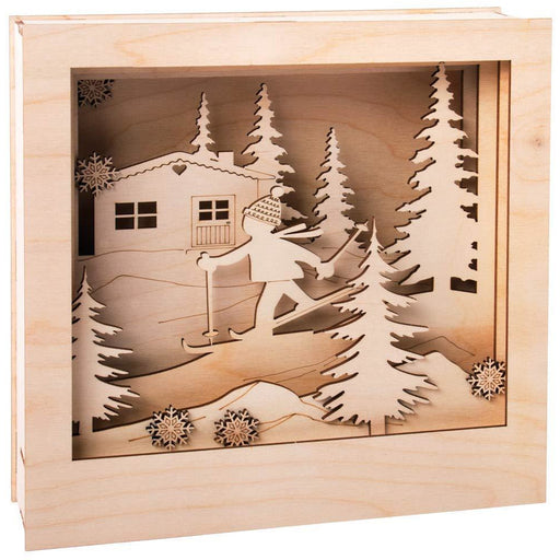 Kit de bricolaje de marco con motivo 3d, esquiador 24x24x6,3cm 14 piezas 62888505 RAYHER CENTROARTESANO